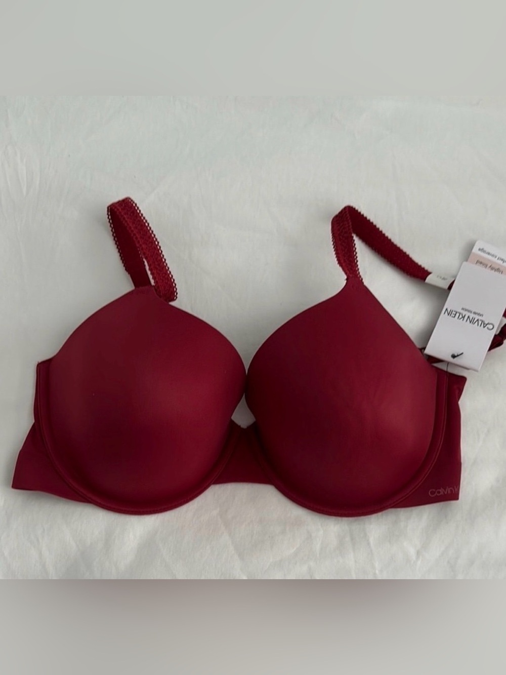 Calvin Klein liquids touch red bra